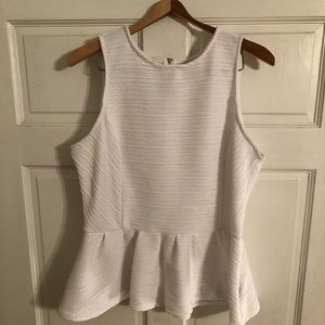 White peplum top